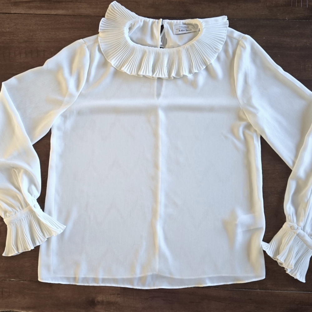 & Other Stories White Ruffled Blouse